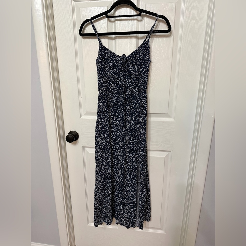 HOLLISTER channeled‎ bodice midi dress floral print XS - Picture 2 of 9